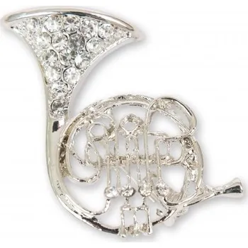 Brož Brož Lesní roh s kamínky, stříbrná