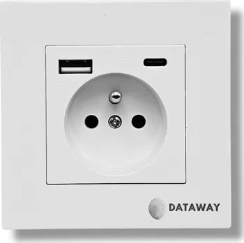 Elektrická zásuvka DATAWAY DW-SC-AC-UAUC, Zásuvka pod omítku 1x 230V, 1x USB-A, 1x USB-C