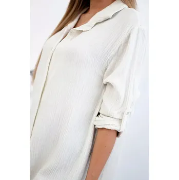 Dámská košile Bavlněná mušelínová košile světle béžová UNI