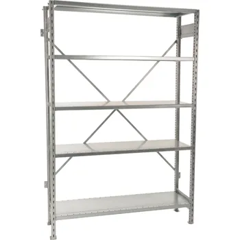 Dílenský regál MAMUTEX Zinkovaný celokovový regál STOW 2000x1000x600 mm - 5 polic, nosnost 800 kg - ZÁKLADNÍ MODUL