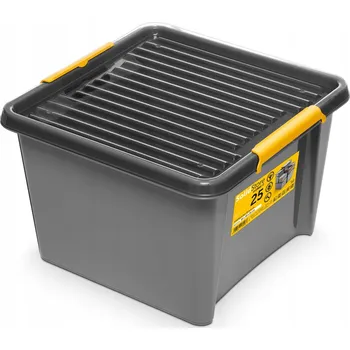 Úložný box Krabice s víkem – odstíny šedé a stříbrné