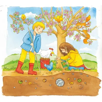 Dřevěná hračka Puzzle vrstvené Goki 57324 - Slunečnice, 35 kusů, rozvoj motoriky 3+