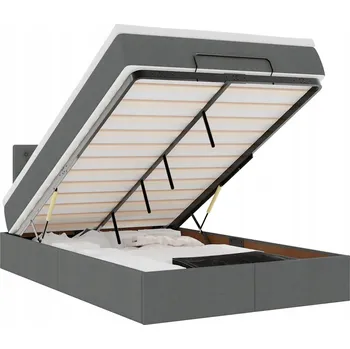 Matrace Otomana s matrací 193 x 120 x 78/88 cm, tmavě šedá, bílá matrace