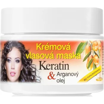 Vlasová regenerace Bione Cosmetics Keratin + Arganový olej regenerační maska na vlasy 260 ml