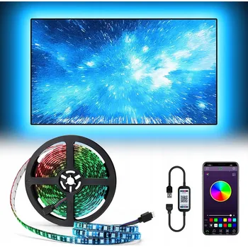 LED páska RGB LED pásek s ovládáním přes aplikaci, napájení USB, 1M, 60 LED, 10W, 5V