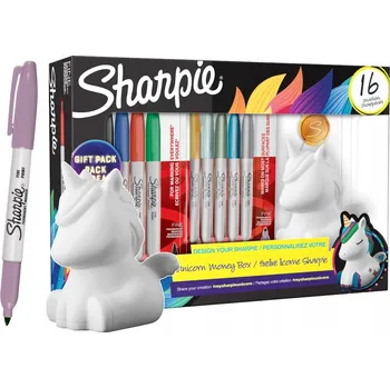 SADA Sharpie UNICORN, 16 fixů + pokladnička