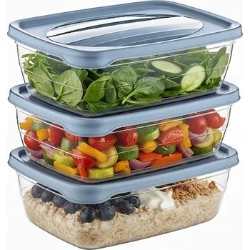 Dóza na potraviny Obdélníkové dózy na potraviny 3 ks 1,2L s víkem LUNCHBOX