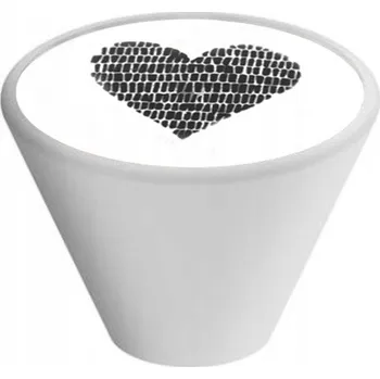 Obraz NÁBYTEKOVÁ ÚCHYTKA GD09 DŘEVĚNÁ BÍLÁ SRDÍČKO V36