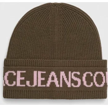 Pokrývka hlavy Vlněná čepice Versace Jeans Couture 77HAZK40.ZG020 zelená 91X, vel. ONE SIZE