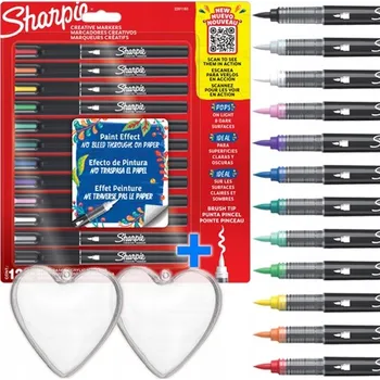 Akrylový vícebarevný popisovač Sharpie 12 ks štětcový