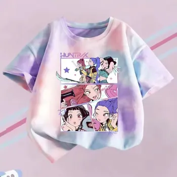 KPop Demon Hunters (Lovkyně démonů) Dětské duhové tričko s potiskem KPop Demon Hunters (Huntrix), SKLAD Varianta: LMNT 226, Velikost: 140