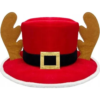 Karnevalový kostým Cylindr klobouk červený sobí parohy kostým převlek