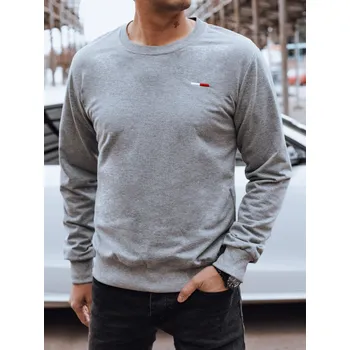 Pánská móda Pánská mikina bez kapuce Dstreet BX5737 - výprodej Barva: Šedá, Velikost: 2XL