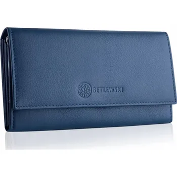 Peněženka Betlewski dámská peněženka z pravé kůže – modrá