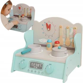 Obraz MINI DŘEVĚNÁ KUCHYŇKA PRO DĚTI VZDĚLÁVACÍ S PŘÍSLUŠENSTVÍM YY3477-1 MODRÁ