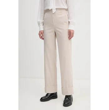 Dámské oblečení Kalhoty s příměsí vlny Sisley 4JYQLF061 béžová 01X, vel. 34