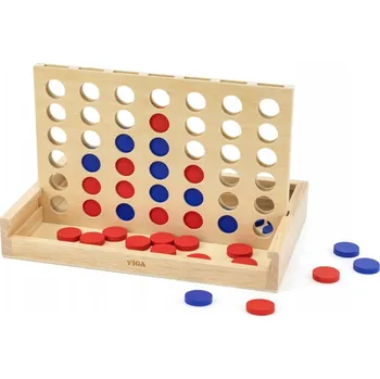 Dřevěná hračka Viga 44743 Logická hra - Čtyři v řadě