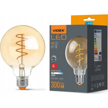 Žárovka LED žárovka Filament E27 G95 spirála teplá bílá