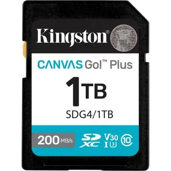 Paměťová karta Kingston SDXC karta 1TB Canvas Go! Plus, R:200/W:160MB/s, Class 10, UHS-I, U3, V30