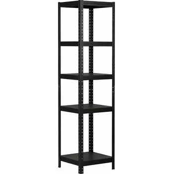 Dílenský regál Lakovaný celokovový regál Mamutex Standard 2200x400x400 mm - 5 polic, nosnost 600 kg, černý