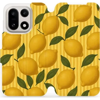 Pouzdro na mobilní telefon Flipové pouzdro Mobiwear - OnePlus 15 - VP81S Citrony (Knížkové flip pouzdro, obal, kryt na mobil OnePlus 15 - VP81S Citrony, materiál Umělá kůže + TPU - ochrana 360°, stojánek, silikonová vanička, magnetické zavírání)
