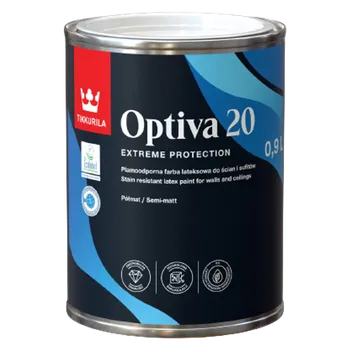 barva na zeď Tikkurila Omyvatelná barva, polomatný efekt Optiva 20 semi matt 1 L