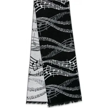 Šála Teplý šál s partiturou černý
