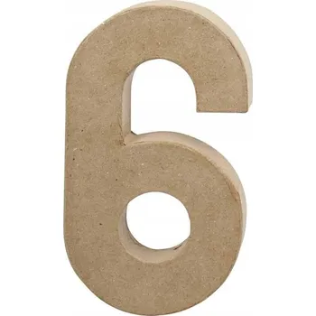 Obraz Creativ Company Číslice 6 s papírovou mašinkou H: 20,5 cm