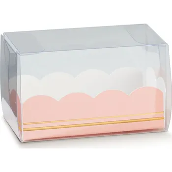 Termobox Scotton S.p.A. KRABIČKA NA MAKRONKY - PLASTOVÁ NA 7ks MAKRONEK (RŮŽOVÝ VKLAD) 19x5x5cm