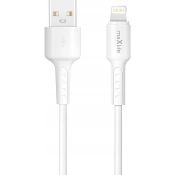 Datový kabel Kabel Maxlife USB - Apple Lightning 1 m bílý
