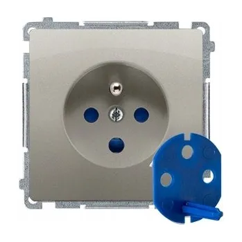 Elektrická zásuvka Elektrická Zásuvka nástěnná Kontakt-simon stříbrná