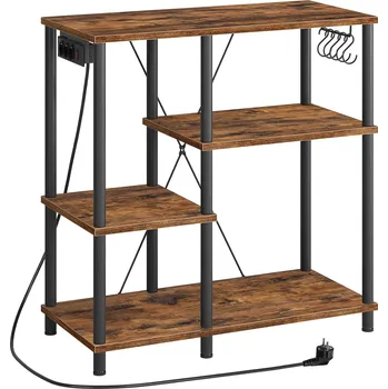 regál Kuchyňský regál Vasagle Vitas 80 cm se zásuvkami hnědý/černý