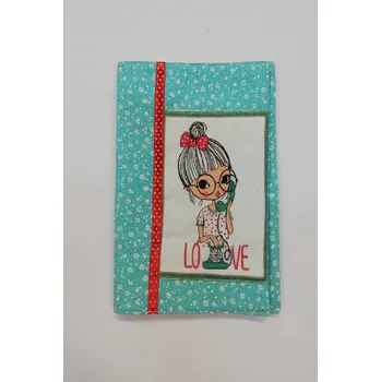 Obal na knihu nebo diář - 15,5 x 21,5 cm - holčička LOVE s telefonem