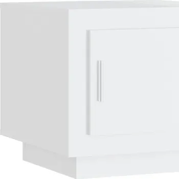 Konferenční stolek Bílý konferenční stolek s dvířky, 51 x 50 x 45 cm