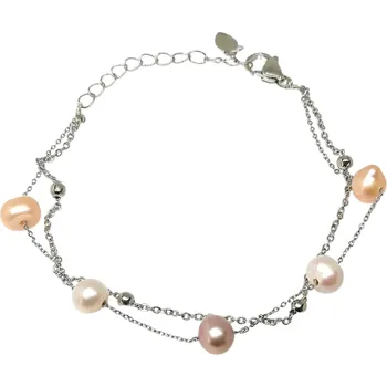 Náramek Náramek z tří barev říčních perel s chirurgickou ocelí