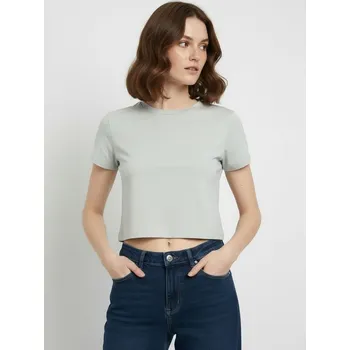Dámské tričko Sinsay - Crop top - šedá - 507EU-85X - 507EU-85X-XL
