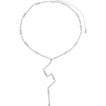 B-TOP Dámský článkovitý náhrdelník s kapkovitými zirkony a střapcem Druh barvy: Stříbrná
