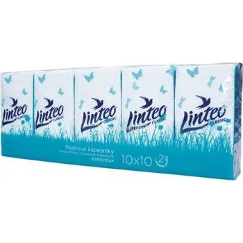 Linteo Classic papírové kapesníčky 2-vrstvé 10x10 ks