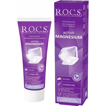 zubní pasta Remineralizační zubní pasta bez fluoru R.O.C.S. Active Magnesium 75 ml