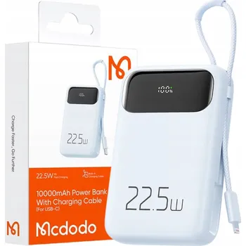 Powerbanka MCDODO POWERBANKA 10000MAH S DISPLEJEM USB USB-C 22,5W + KABEL LIGHTNING
