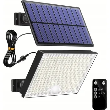 Venkovní osvětlení SOLÁRNÍ LAMPA LED 300W S ODDĚLENÝM PANELEM DÁLKOVÝ OVLADAČ SE SENZOREM SOUMRAKU A POHYBU