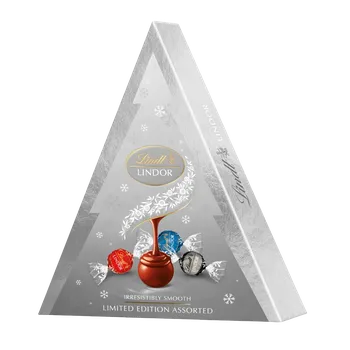 Vánoční dekorace LINDT LINDOR Vánoční stromeček Stříbrný Mix 125 g
