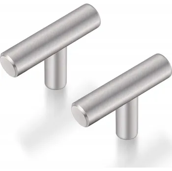 Obraz Úchytky na skříňky a zásuvky Knopky kartáčovaný chrom 45mm 12 ks