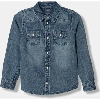 Dětská riflová košile Guess N6RH00.D4EU0.PPY2 modrá 55X, vel. 113-118