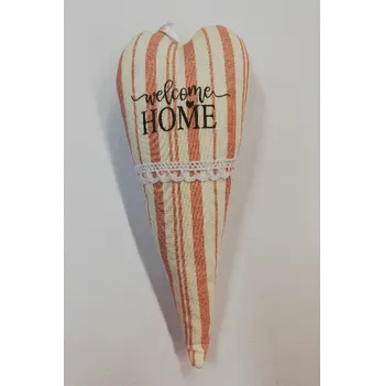 Látkové srdce č.3 červený - Welcome Home