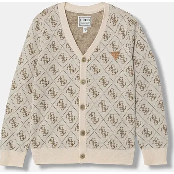 Dětská móda Dětský kardigan s příměsí vlny Guess N6RR08.Z3OE2.PPY2 béžová 80X, vel. 122-125