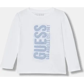 Dětské bavlněné tričko s dlouhým rukávem Guess N6RI12.K8HM4.PPY2 bílá 00X, vel. 96-104