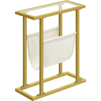 Konferenční stolek Odkládací stolek Vasagle Fido 40 cm zlatý/čirý