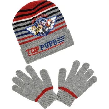 Šedý set čepice a rukavic Paw Patrol Velikost: 54