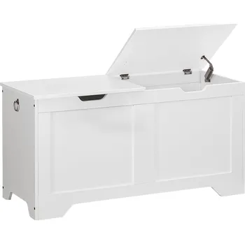 Zahradní lavice Lavice s úložným prostorem Vasagle Byvak 100 cm bílá